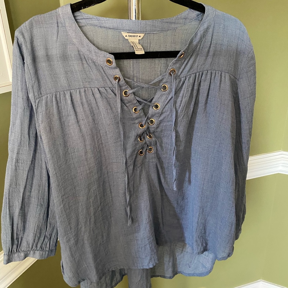 Long sleeve tie up top